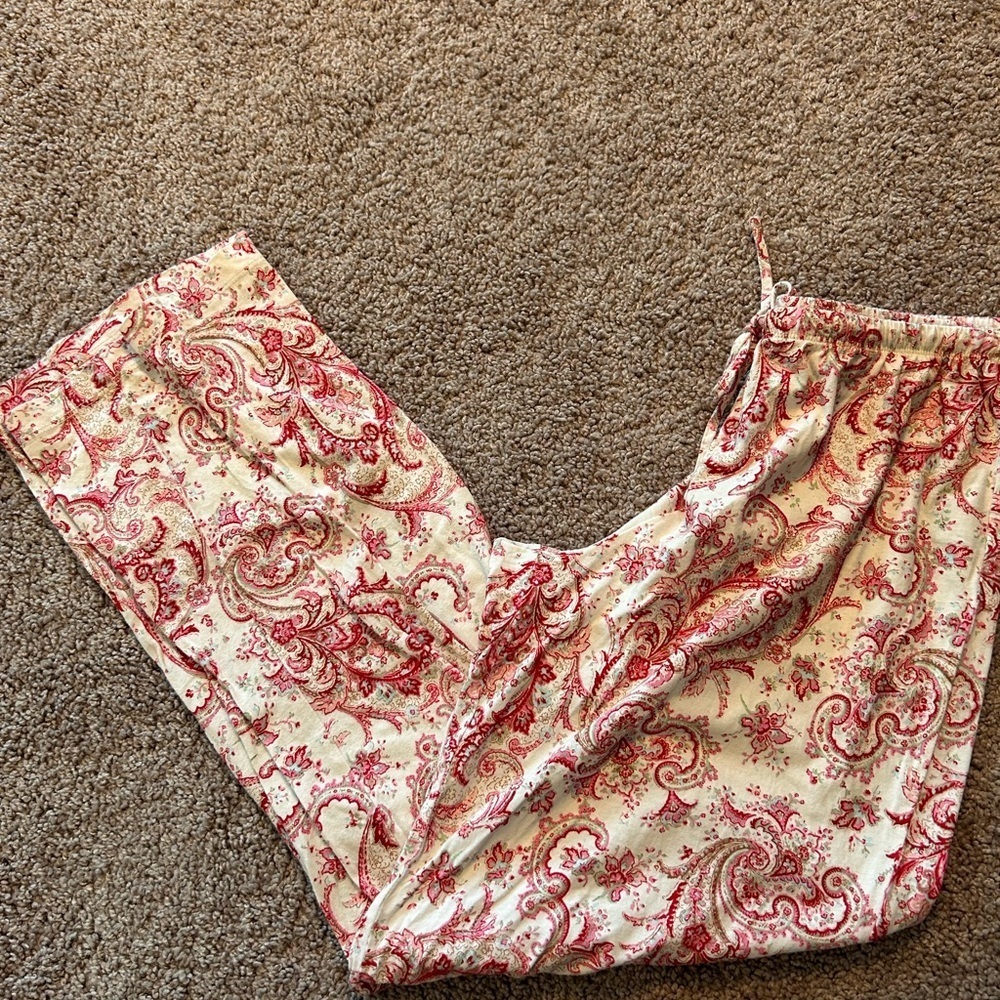 Maroon Paisley PJ Bottoms w Drawstring Size XS